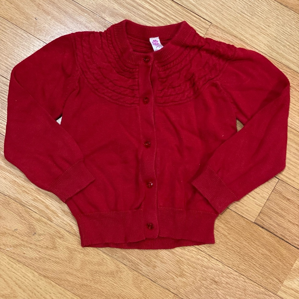 🧩 3/$20 Cherokee Cardigan Sweater Red Size 3T